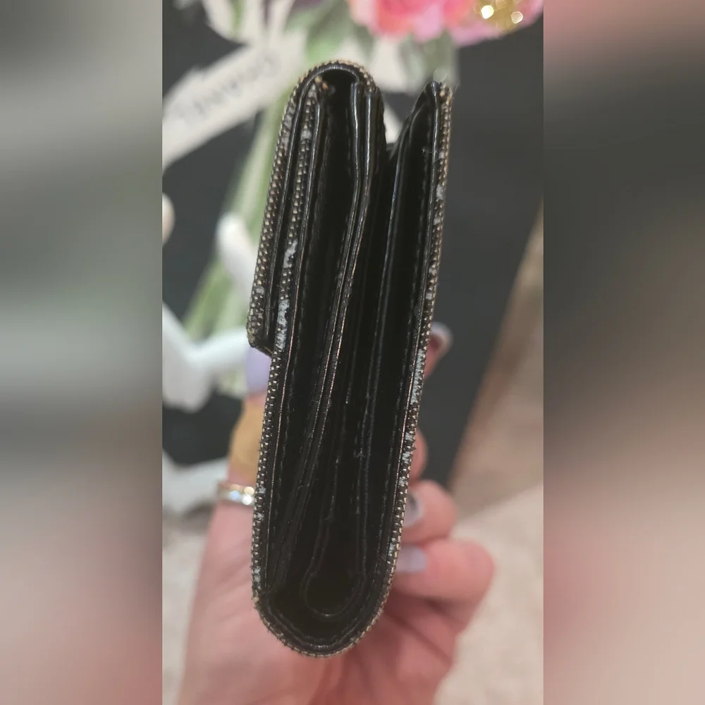 Bvlgari Black Mania Denim & Leather Wallet